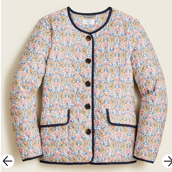 J. Crew Quilted Puffer lady Jacket in Liberty® Honeysuckle Floral